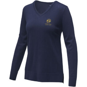 Stanton women's v-neck pullover – Navy with logo