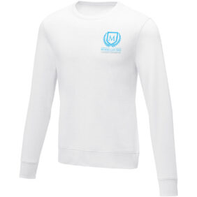 Zenon men’s crewneck sweater – White with logo