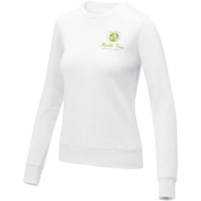 Zenon women’s crewneck sweater – White with logo
