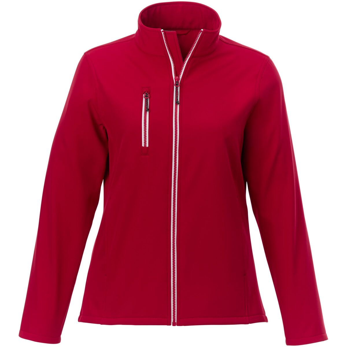 Orion women's softshell jacket – Red front view