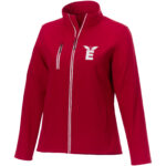 Orion women's softshell jacket – Red with logo