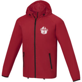 Dinlas men's lightweight jacket – Red with logo
