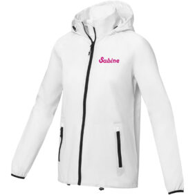 Dinlas women's lightweight jacket – White with logo