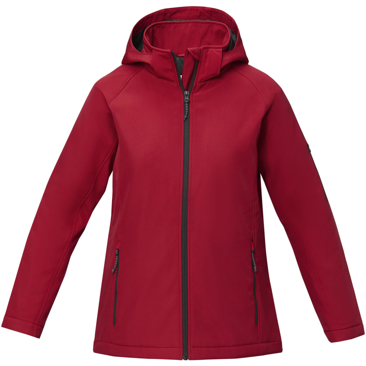 Notus women's padded softshell jacket – Red front view