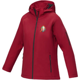 Notus women's padded softshell jacket – Red with logo
