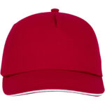 Styx 5 panel sandwich cap – Red front view