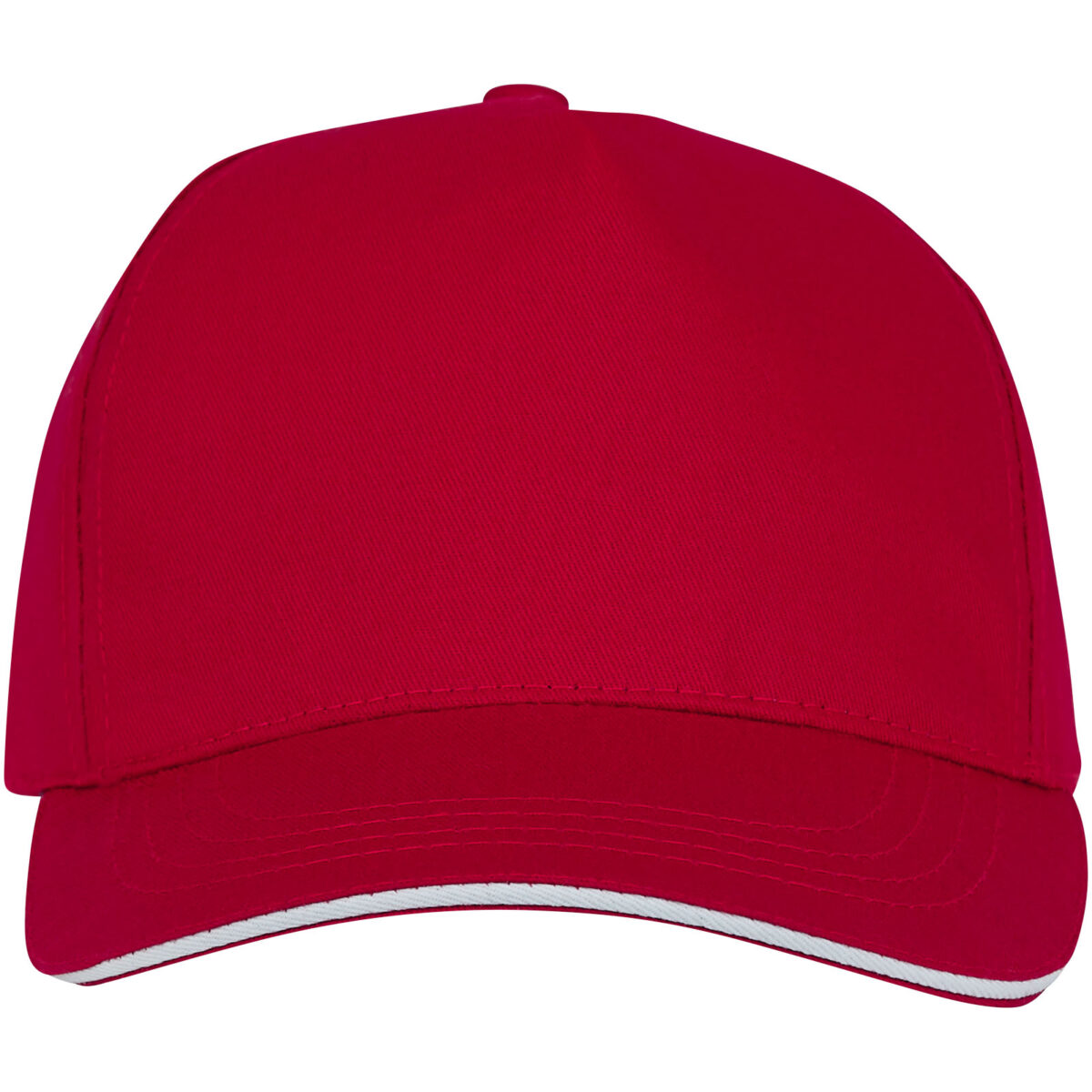Ceto 5 panel sandwich cap – Red front view