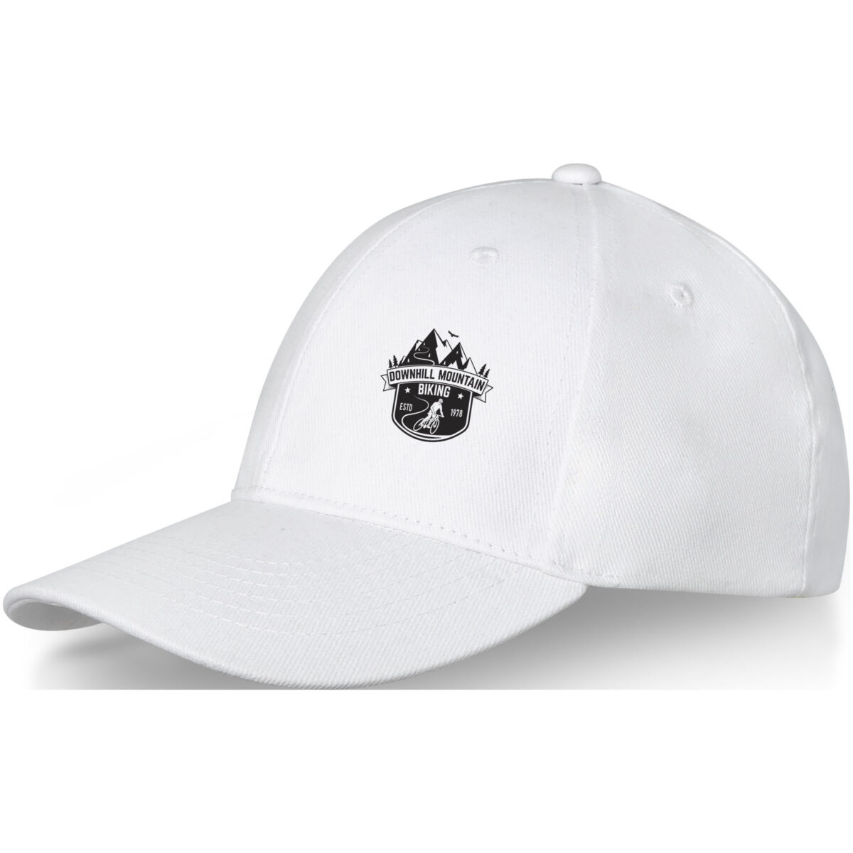 Davis 6 panel cap – White with logo