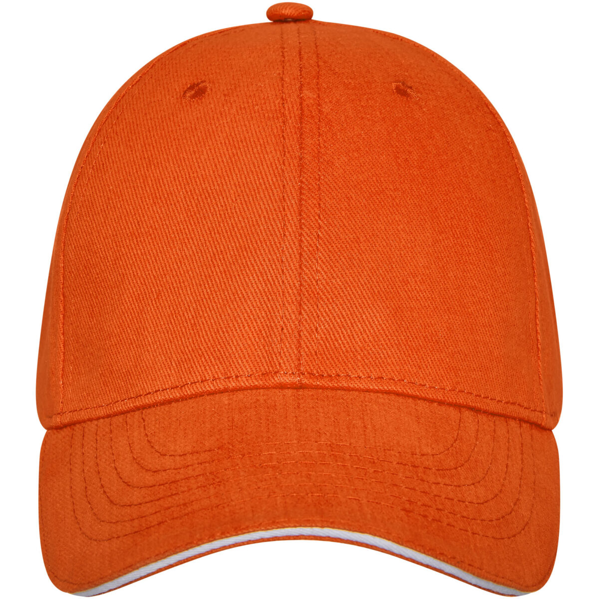 Darton 6 panel sandwich cap – Orange front view