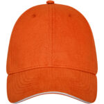 Darton 6 panel sandwich cap – Orange front view
