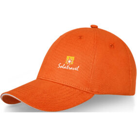 Darton 6 panel sandwich cap – Orange with logo
