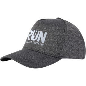 Manu 5 panel stretch cap – Charcoal with logo
