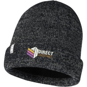 Rigi reflective beanie – Solid black with logo