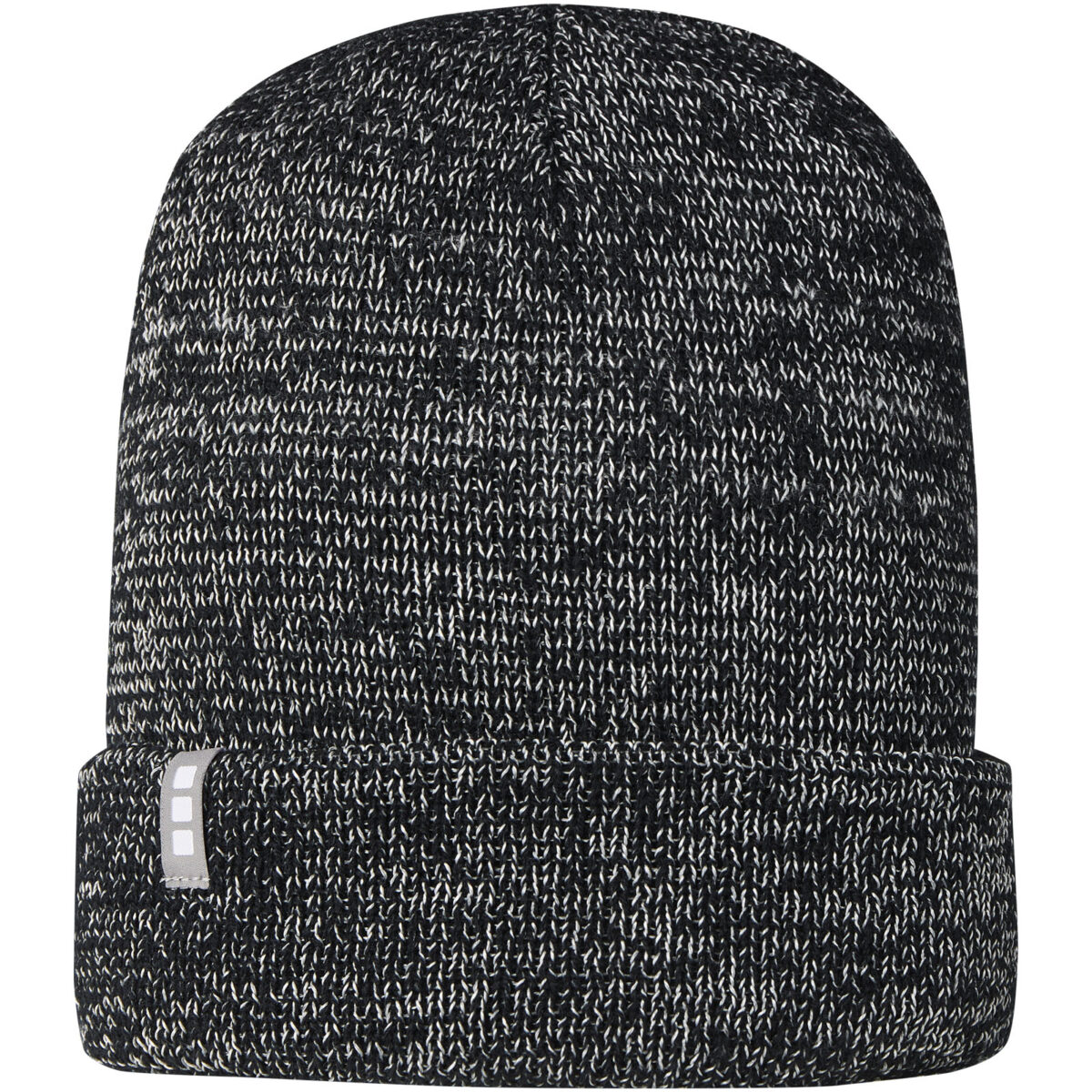 Rigi reflective beanie – Solid black front view