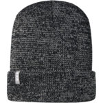 Rigi reflective beanie – Solid black front view