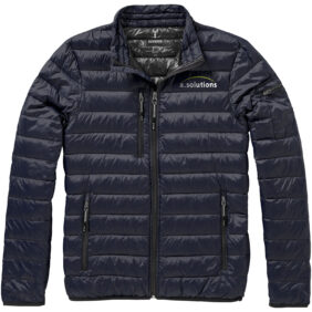 Scotia men's lightweight down jacket – Navy with logo