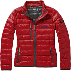 Scotia women's lightweight down jacket – Red with logo