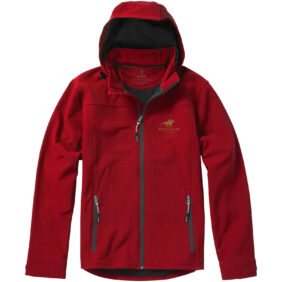 Langley men's softshell jacket – Red with logo