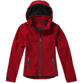 Langley women's softshell jacket – Red with logo