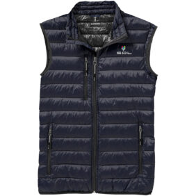 Fairview men's lightweight down bodywarmer – Navy with logo