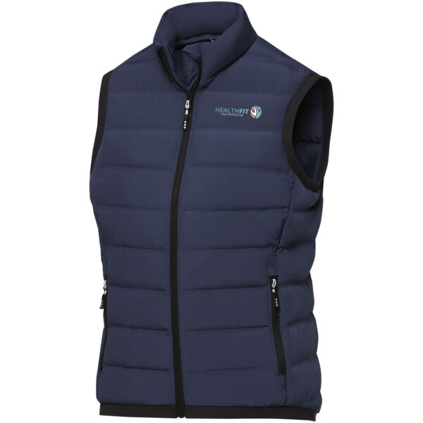 Caltha women's insulated down bodywarmer – Navy with logo