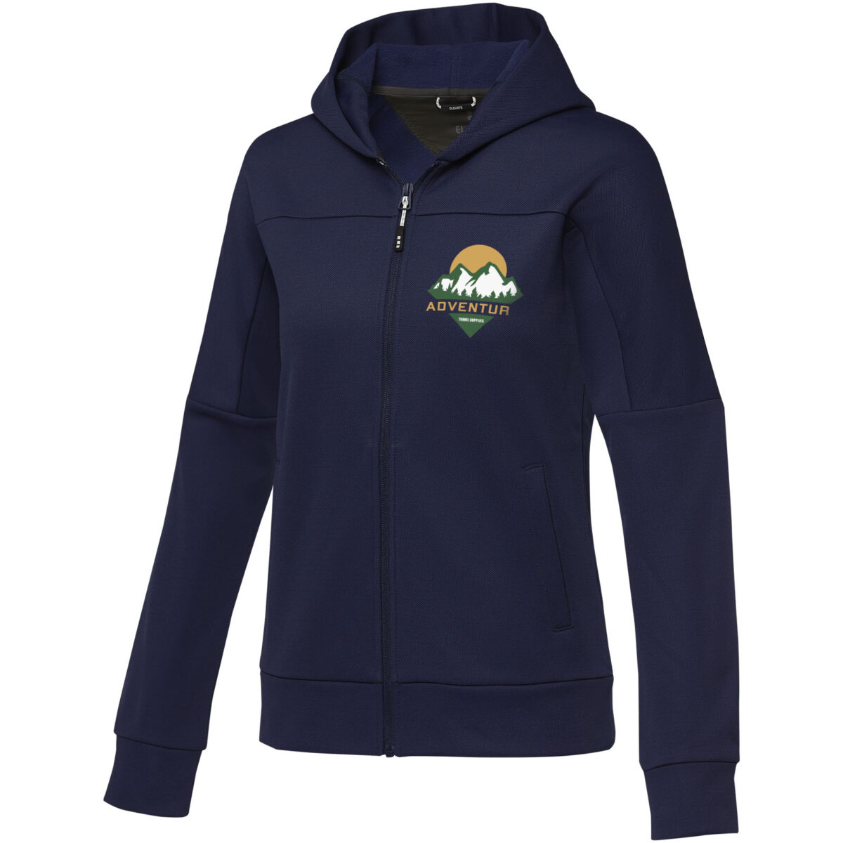 Nubia women's performance full zip knit jacket – Navy with logo