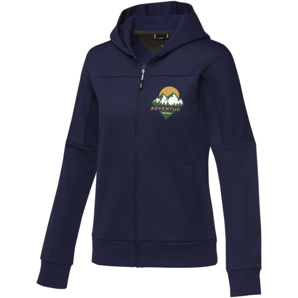 Nubia women's performance full zip knit jacket – Navy with logo