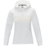 Sayan women's half zip anorak hooded sweater – White front view