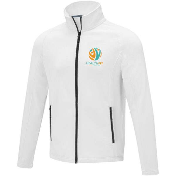 Zelus men's fleece jacket – White with logo