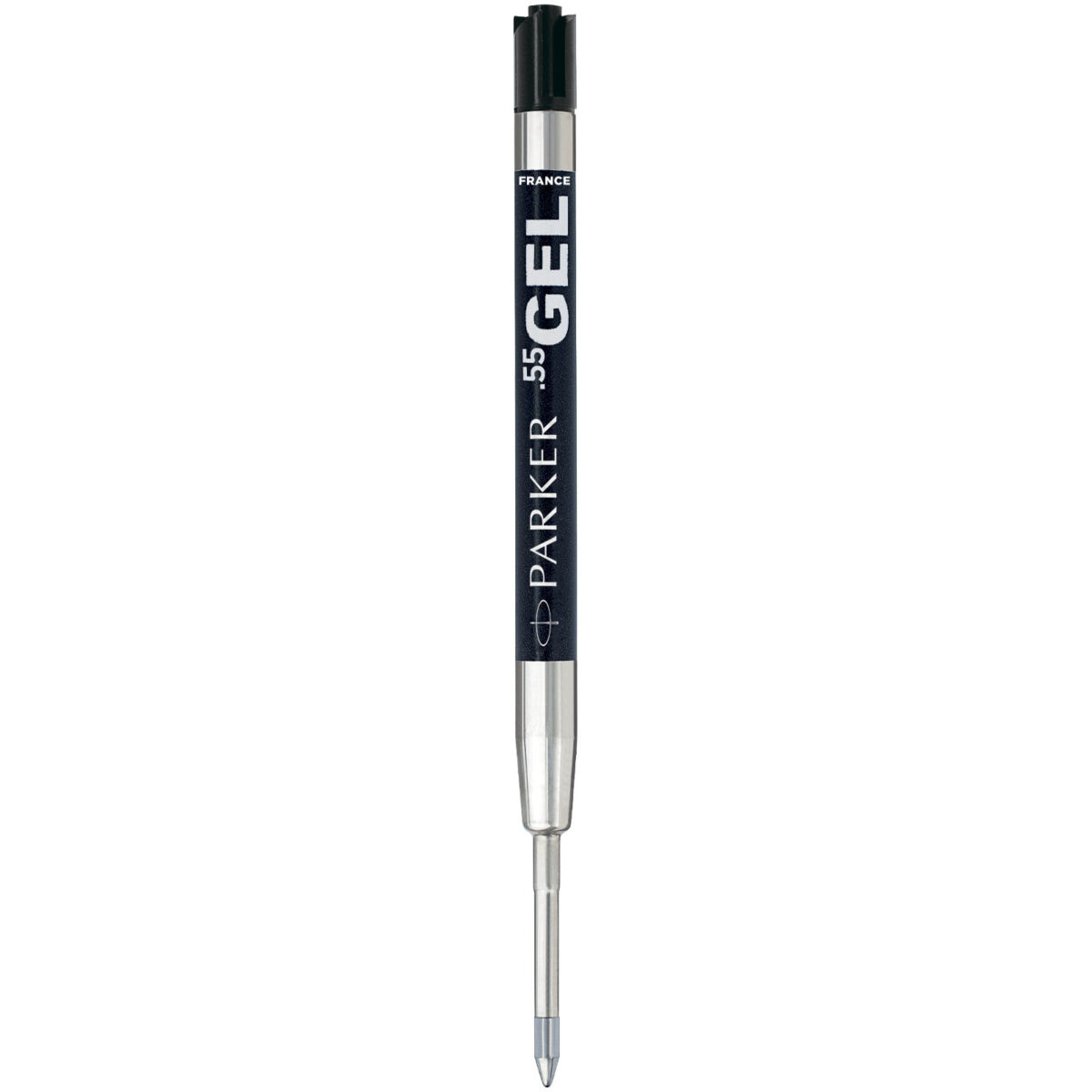 Parker Gel ballpoint pen refill (black ink) – Silver front view