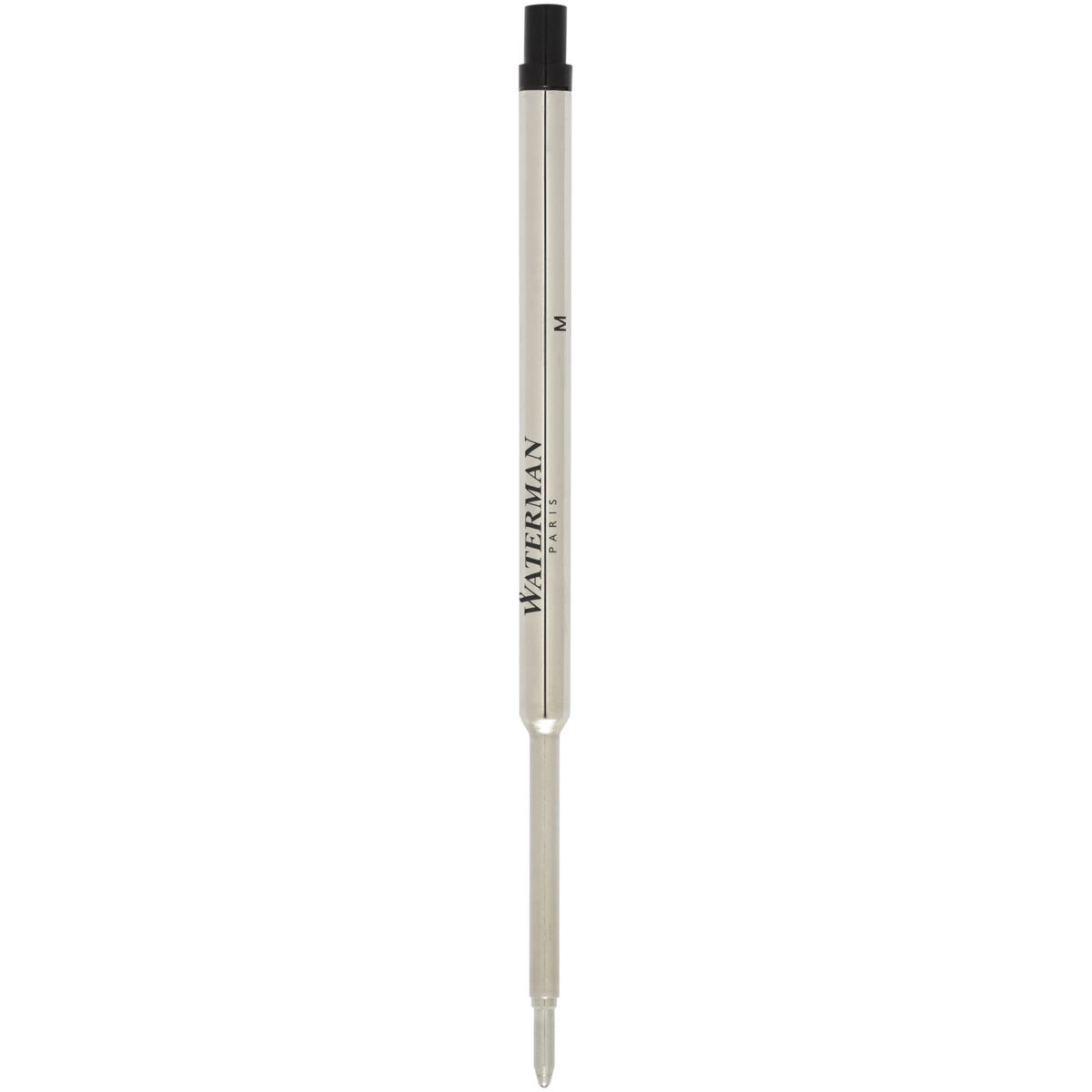 Waterman ballpoint pen refill (black ink) – Silver front view