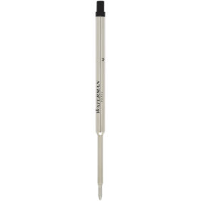 Waterman ballpoint pen refill (black ink) – Silver front view