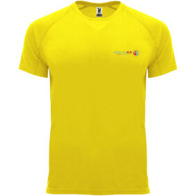 Bahrain short sleeve kids sports t-shirt – Yellow with logo