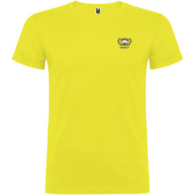 Beagle short sleeve kids t-shirt – Yellow with logo