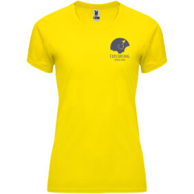 Bahrain short sleeve women's sports t-shirt – Yellow with logo