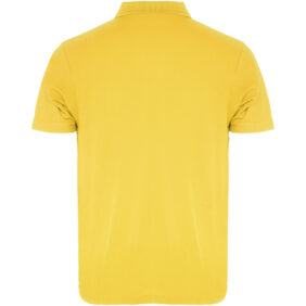 Austral short sleeve unisex polo – Yellow back view