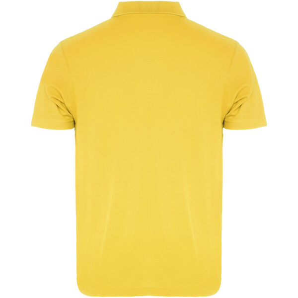Austral short sleeve unisex polo – Yellow back view