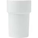 Fika 340 ml tumbler with bamboo sleeve – White front view