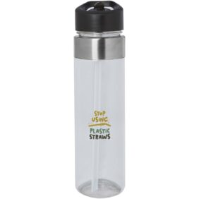 Dylan 650 ml Tritan water bottle with flip spout lid – Transparent clear with logo