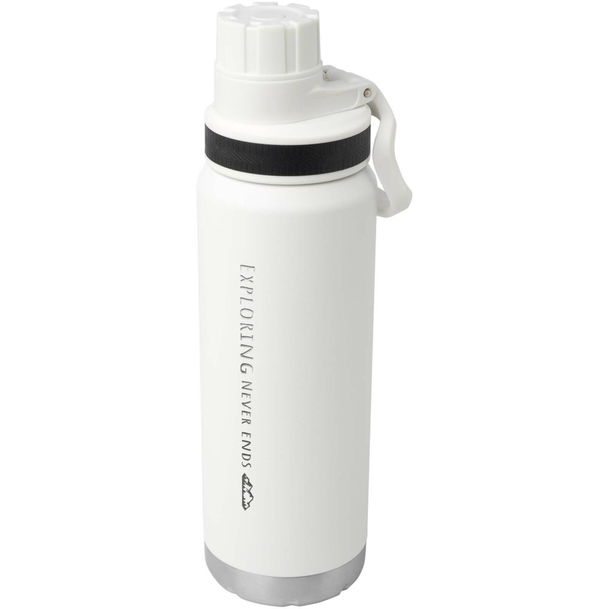 Fortis 700 ml RCS certified recycled stainless steel copper vacuum insulated water bottle – White with logo