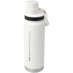 Fortis 700 ml RCS certified recycled stainless steel copper vacuum insulated water bottle – White with logo