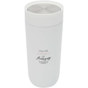 Camden 350 ml RCS certified stainless steel tumbler – White with logo