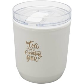 Hudson 180 ml recycled plastic double-wall tumbler – White with logo