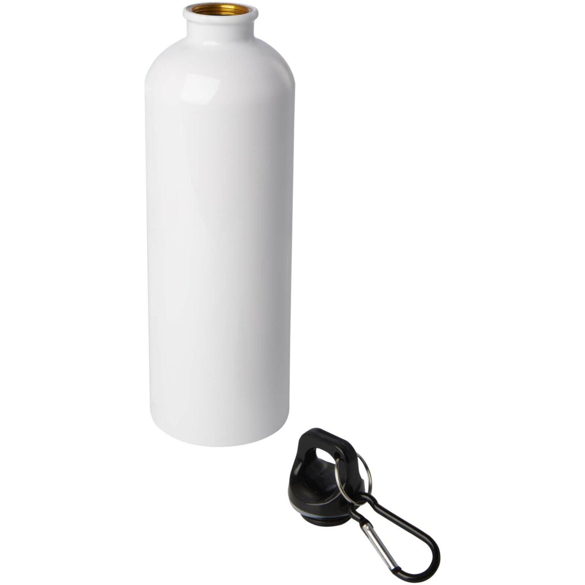 Oregon 750 ml RCS certified single wall stainless steel water bottle with carabiner – White extra view