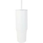 Brady 900 ml RCS certified insulated tumbler with silicone straw – White front view