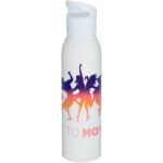 Sky 650 ml RCS recycled single wall stainless steel water bottle – White with logo