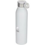Grom 650 ml RCS recycled stainless steel water bottle – White with logo