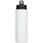 Fitz 800 ml RCS recycled single wall stainless steel water bottle – White front view