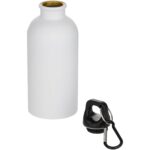 Oregon 400 ml matte RCS recycled single wall stainless steel water bottle with carabiner – White extra view