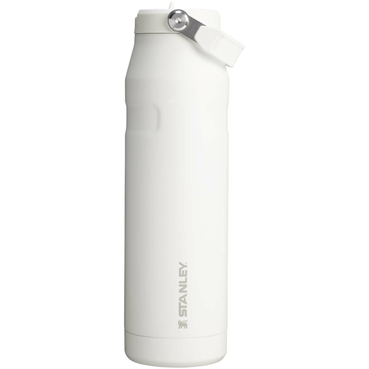 Stanley IceFlow™ 2.0 1.06 litre water bottle with flip straw – Frosted white front view